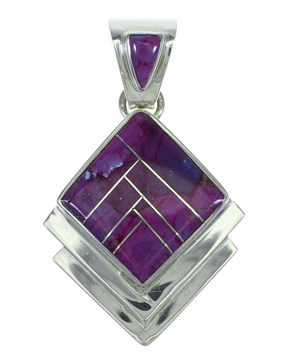 Southwestern Genuine Sterling Silver Magenta Turquoise Pendant YX67012
